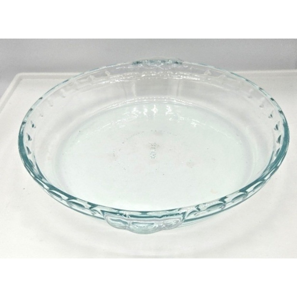 Vintage Pyrex 229‎ Flavor Saver 9.5 Inch Clear Glass Fluted Deep Pie Dish